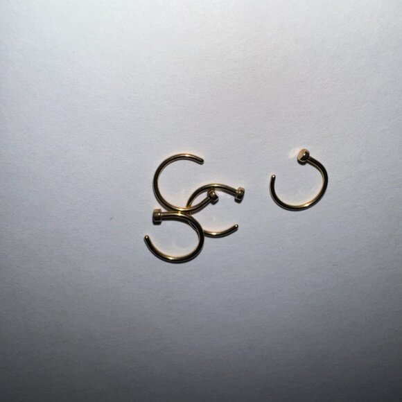 3/8 20 Gauge Gold Titanium Plated Hoop Nose Rings - Picture 2 of 7